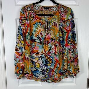 Tolani Janessa monarch tassel silk blouse sz sm